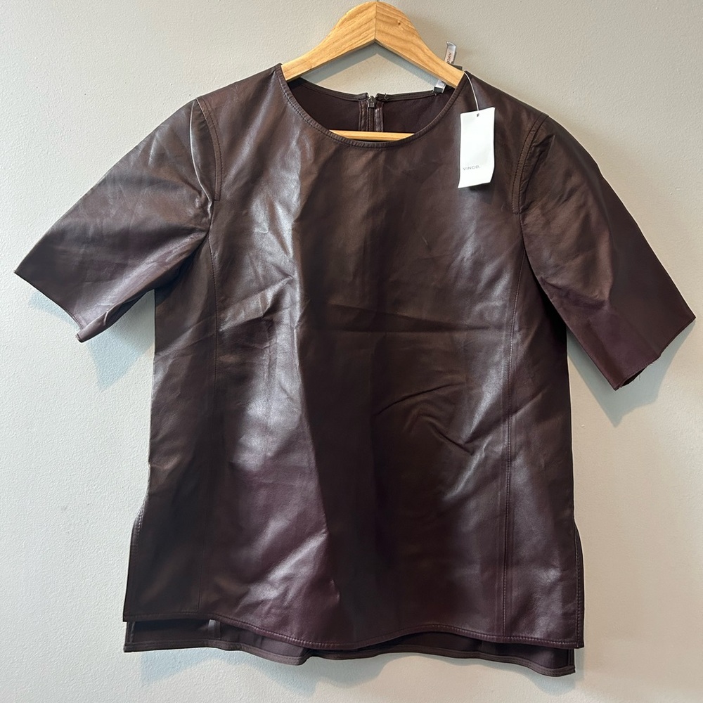 Vince 100% Genuine Lamb Leather Top